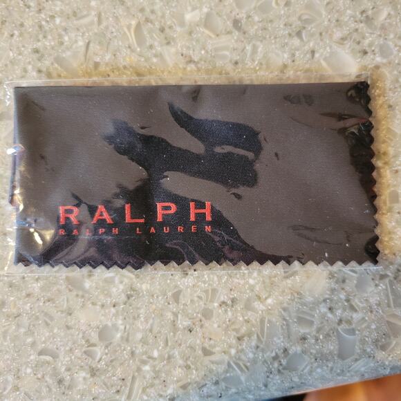 Ralph Lauren Black Hard Shell Glasses Case Faux Leather Protective Cleaning Coth - Picture 5 of 5